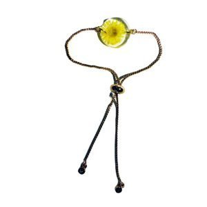 Artefaira Jewelry  – Real Dry Elecampane Bracelet with 12 Inch Chain