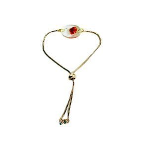 Artefaira Jewelry  – Real Dry Poppy Bracelet with 12 Inch Chain