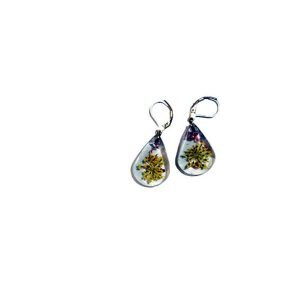 Artefaira Jewelry  - Real Dried Catchflies Flowers Earrings - Tear Drops