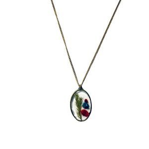 Artefaira Jewelry  – Real Dry Poppy Flower Pendant with 16 Inch Chain