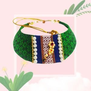 Isvara- Khun Fabric Choker Necklace Model-SCC1-by Sameesh Creations