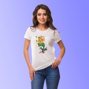 ZingerTees – Lord Ganesha Handpainted T-Shirt – Women