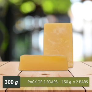 LUXE Sandalwood & Kesar Glow Bar Handmade Herbal Soap-Set of 2 (150 Grams x 2 Soaps)-EL1122201