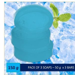 Mint-Menthol Handmade Herbal Soap-Set of 3 (50 Grams x 3 Soaps)-EL1111206