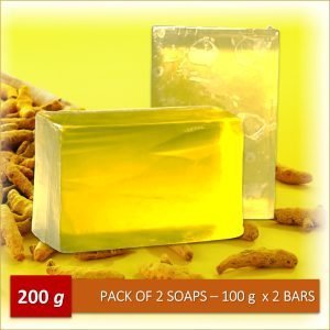 Turmeric Handmade Herbal Soap-Pack of 2 (100 Grams x 2 Soaps)-EL1111108