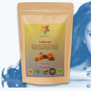 Vedtatvam Bhringraj All In One Absolute Hair Pack-100 Grams- by Equal Life Pure Herbal-El1410103