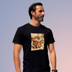 Printed T Shirts-Eco Earth-Tiger- by ZingerTees-Unisex-EL9120001