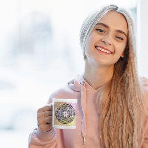 Printed Ceramic Mug-Mandala Design-06-by ZingerTees -EL7222107