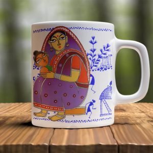 Printed Ceramic Jamin Roy Mother Child Design-02-by ZingerTees -EL7222115