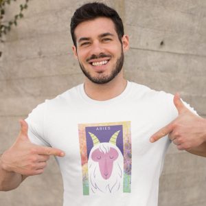 EQUAL LIFE PRINTED T SHIRTS-ZODIAC SIGN-SERIES-2-ARIES DESIGN-BY ZINGERTEES-UNISEX-EL9120089