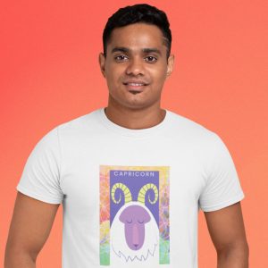 EQUAL LIFE PRINTED T SHIRTS-ZODIAC SIGN-SERIES-2-CAPRICON DESIGN-BY ZINGERTEES-UNISEX-EL9120098