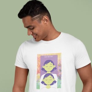 EQUAL LIFE PRINTED T SHIRTS-ZODIAC SIGN-SERIES-2-GEMINI DESIGN-BY ZINGERTEES-UNISEX-EL9120091