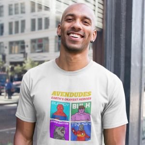 Printed T Shirts-Superhero – Avendudes – Earth’s Okayest Heros – 1 Design-by ZingerTees-Unisex-EL9120112