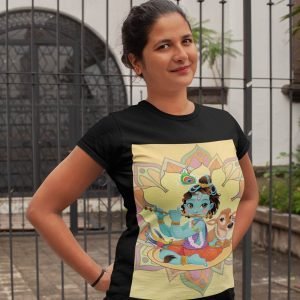 Printed T Shirts-God – Baby Krishna – Mandala Art Design-by ZingerTees-Unisex-EL9120125