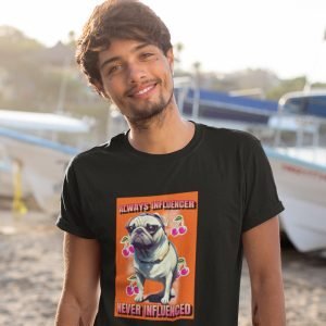 Printed T Shirts-Funny Dog Life Series – 10 – Always Influencer Design-by ZingerTees-Unisex-EL9120140