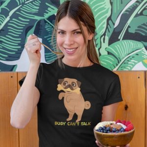 Printed T Shirts-Funny Dog Life Series – 3 – Busy Can’t Talk Design-by ZingerTees-Unisex-EL9120133