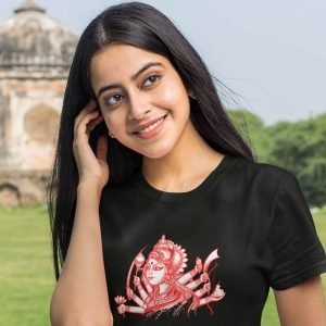 Printed T Shirts-Goddess Durga – Pencil Art Design-by ZingerTees-Unisex-EL9120124