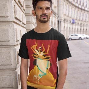 Printed T Shirts-Goddess Durga – Retro Design-by ZingerTees-Unisex-EL9120122