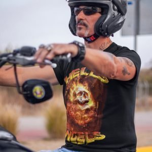 Printed T Shirts-Flame Art Series -7 – Flaming Hell Angels for Bikers-by ZingerTees-Unisex-EL9120163