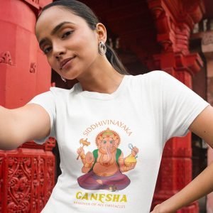 Printed T Shirts-God – Ganesha -1 – Remover of all Obstacles Design-by ZingerTees-Women-EL9120191