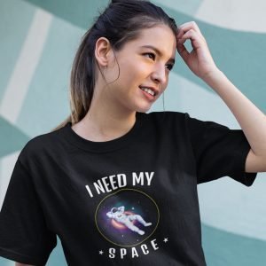 Printed T Shirts-Funny Alien Message 2 – I Need My Space Design-by ZingerTees-Unisex-EL9120127