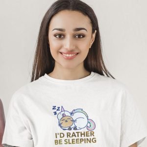 Printed T Shirts-Funny Message Series – 3 – I’D Rather Be Sleeping Design-by ZingerTees-Women-EL9120186