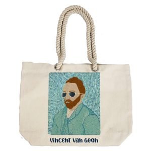 EqualLife – Printed 100% Recycled Cotton Canvas Tote Bag – Vincent Van Gogh Design – EL8220120