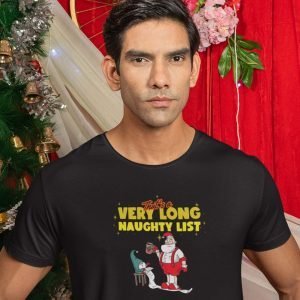 Printed T Shirts-Funny Christmas Series – 4 -That’s A Very Long Naughty List Design-by ZingerTees-Unisex-EL9120144