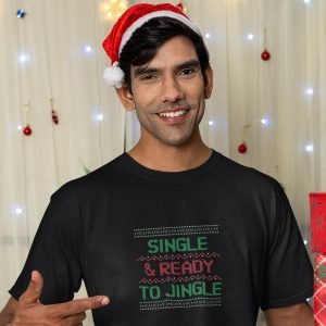 Printed T Shirts-Funny Christmas Series – 6 – Single And Ready To Jingle Design-by ZingerTees-Unisex-EL9120146