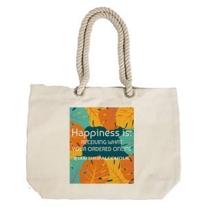 EqualLife – Printed 100% Recycled Cotton Canvas Tote Bag – I am a Shopalcoholic Design – EL8220122