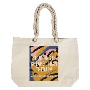 EqualLife – Printed 100% Recycled Cotton Canvas Tote Bag – Girls Just Wanna Have Fun Design – EL8220123