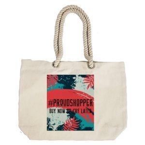 EqualLife – Printed 100% Recycled Cotton Canvas Tote Bag – Proud Shopper Design – EL8220126