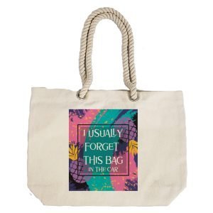 EqualLife – Printed 100% Recycled Cotton Canvas Tote Bag – I Usually Forget this Bag Design – EL8220132