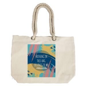 EqualLife – Printed 100% Recycled Cotton Canvas Tote Bag – Mom Life Design – EL8220137