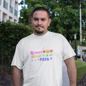 Printed T Shirts-Autism Acceptance Series – Proud Autism Papa Design-by ZingerTees-Men-EL9120240