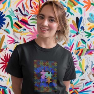 Printed T Shirts-Autism Acceptance Series – Autistic and Proud Design-by ZingerTees-Unisex-EL9120241