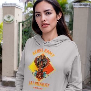 Printed Hoodie-Rebel Army Jai Bharat Biker Club Design-by ZingerTees-Unisex-EL9410015