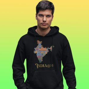 Printed Hoodie-Celebrate India Series – India at 75 Design-by ZingerTees-Unisex-EL9410019