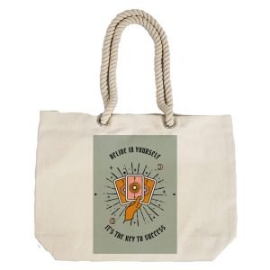 EqualLife – Printed 100% Recycled Cotton Canvas Tote Bag – Astrology Tarot Cards Key To Success Design – EL8220154