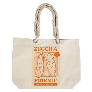 EqualLife – Printed 100% Recycled Cotton Canvas Tote Bag – Funny Zuccha A Friend Design – EL8220156