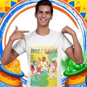 Printed T Shirts-Poly Super Dry Fit – Holi Celebration Series – Holi Hai Everyone Playing Holi Design-by ZingerTees-Unisex-EL9120311