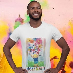 Printed T Shirts-Poly Super Dry Fit – Holi Celebration Series – Child Playing Holi Design-by ZingerTees-Unisex-EL9120301