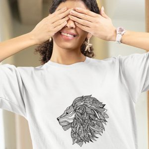 Printed T Shirts-Mandala Series – Lion Head Design-by ZingerTees-Unisex-EL9120296