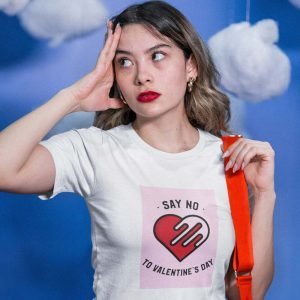 Printed T Shirts-Anti-Valentine’s Day – Say No To Valentine’s Day Design-by ZingerTees-Unisex-EL9120270