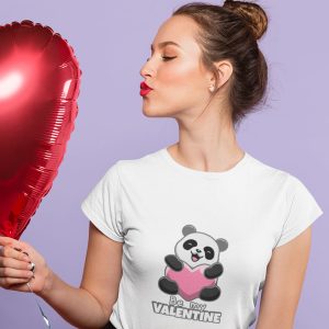 Printed T Shirts-Valentine’s Day – Cute Panda Be My Valentine Design-by ZingerTees-Unisex-EL9120274