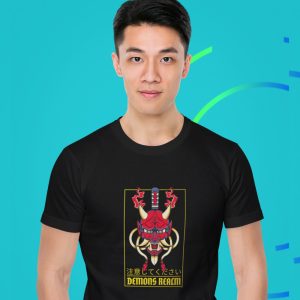 EqualLife Pure Cotton Chest Print T Shirt-Japanese Anime Deamons Realm Design-23-by ZingerTees-Unisex-EL9120383