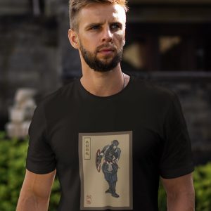 Printed T Shirts-Superhero Series – Captain America as a Samirai Warrior Design-by ZingerTees-Unisex-EL9120329