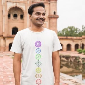 EqualLife Pure Cotton Chest Print T Shirt-Hindu Energy Chakra Design-by ZingerTees-Unisex-EL9120439