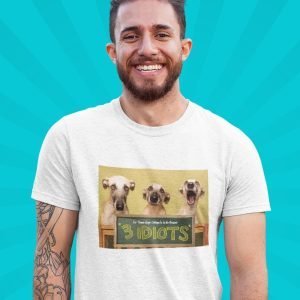 EqualLife Pure Cotton Chest Print T Shirt-Slogan Funny Dog-3 Idiots-Design-12-by ZingerTees-Unisex-EL9120463