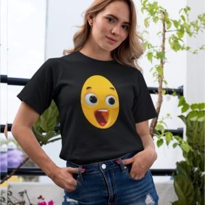 EqualLife Pure Cotton Chest Print T Shirt-Funny Egg head Emoji Design-10-by ZingerTees-Unisex-EL9120456